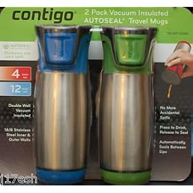 CONTIGO VACUUM INSULATED AUTOSEAL TRAVEL MUG TWIN PACK