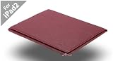 Acase (TM) 100% Genuine Leather EZ Carry Case with 3 in 1 built in Stand for Apple iPad 2 2nd Generation WiFi / 3G Model 16GB, 32GB, 64GB NEWEST MODEL (Red)