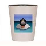 Shot Glass White and Black of Cute Baby Penguin
