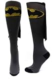 Batman Glitter Logo DC Comics Superhero Cape Knee High Socks