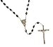 Pack of 4 Jet Black Iridescent Crystal Beaded 21" Rosaries #34818