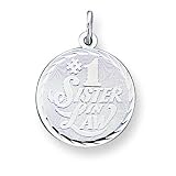 Sterling Silver #1 Sister In Law Disc Charm with 20 inch Sterling Silver Chain