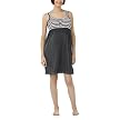Moody Mamas Maternity Striped Nursing Nightgown - Charcoal