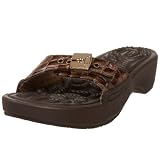Dr. Scholl's Women's Twist 2 Slide,Brown Croc,11 M US