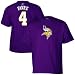 Reebok Minnesota Vikings #4 Brett Favre Purple Player T-shirt Image of Reebok Minnesota Vikings #4 Brett Favre Purple Player T-shirt
