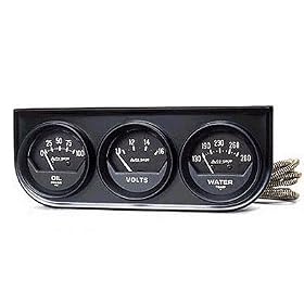 Auto Meter 2348 Autogage Mechanical Oil Pressure, Volt and Water Temperature Gauge