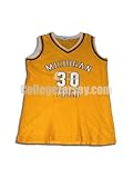 Yellow No. 30 Game Used Michigan Tech Russell Basketball Jersey