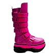 3 Inch Platform MENS BOOTS Neon UV Black Light Reative Dance Club Boots Hot Pink
