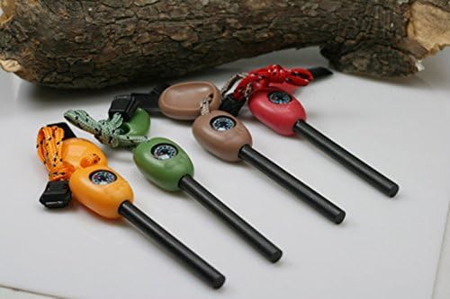 unihandbag store Portable Magnesium Flint Stone Fire Starter w Compass