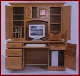 Kneehole Desk With Hutch-Cherry (Colonial Stain)
