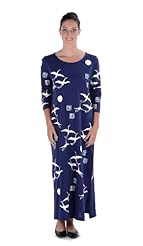 Petite Spring Summer Fall Winter Ankle Length 3/4 Sleeves Scoop Neck Cotton/Knit General Print Evening Dress 