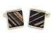 Cufflinks - Stripe Black and Clear Obsidian