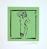 HOT STUFF – LIGHT GREEN – HAND SIGNED OPEN SERIGRAPH BY ALFRED GOCKEL. SIZE 13.00 X 14.25