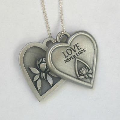 Memorial Tear 2 Piece Heart Tokens Pendant on 24" Chain