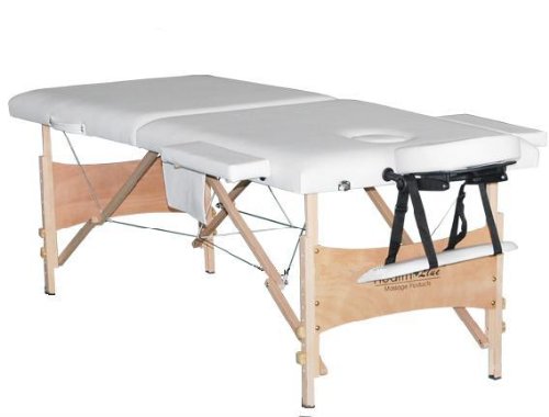 HealthLine® Spa Therapy Portable Massage Table Bed White---Carrying Bag, Oil Holster