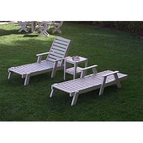 Captain Chaise Lounge With Arms-Dark Teak by Poly-Wood