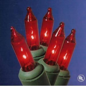 Red Christmas Light String - 100 Red lights - Indoor/Outdoor