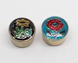 Rose Solid Perfume In Cloisonne Brass Tins - Set of Two - Song of India