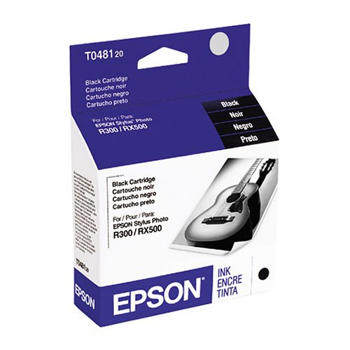 Epson T048120 Black Ink Cartridge (Stylus Photo R300, R300M, and RX500 Printers)