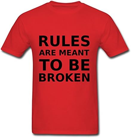 Rules Are Meant To Be Broken Printed Men Regular Top-shirt - Small - Electric Red