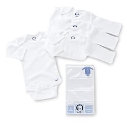 Gerber 4-Pack Long Sleeve Onesies Brand One Piece Underwear - White, 18 Months