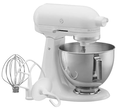 KitchenAid KSM90WW 300-Watt Ultra Power 4-1/2-Quart Stand Mixer, White on White