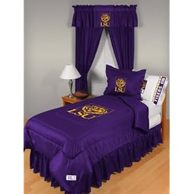 LSU Tigers Locker Room Bedskirt - Queen Bed