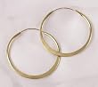 Hammered Brass Hoop Earrings - 1.5 inch