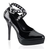 INDULGE-543, 5 Criss Cross Fetish Platform Pump with Grommets by Pleaser up to Size 16