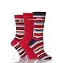 Ladies 3 Pair Elle Cotton Socks 2 Striped And 1 Plain
