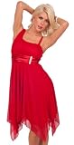 Rhinestone Empire Waist Sleeveless Straps Evening Flowy A-Line Shark-Bite Hemline Skirt Mini Dress