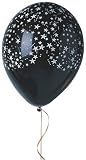 Stars-Around Balloons 16 in. Black/White