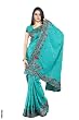Chandi Georgette Indian Sari saree with Embroidery