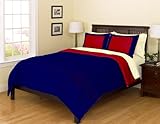 Blanket America 3-Piece Down Alternative Twin Comforter Set, Brick/Navy