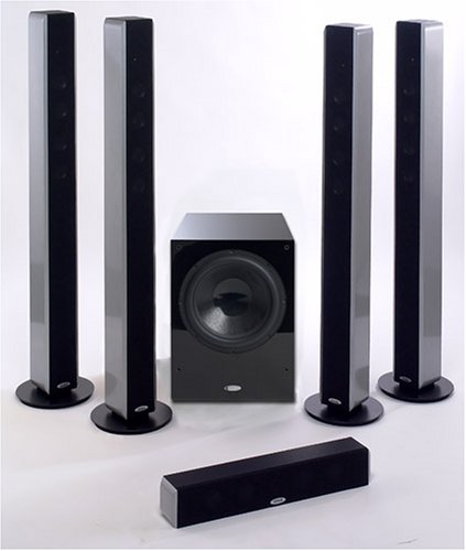Crystal Acoustics SmArt 4 Home Theater Speaker System in Silver with 12 Black THX?? Select Certified Subwoofer