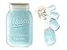 World Market Blue Ceramic Mason Jar Spoon Rest and Measuring Spoons Bundle - Kitchen Utensil and Dining Serving Accessories - Rustic Farmhouse Kitchen Decor - Cooking and Baking Supplies