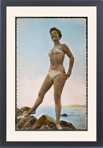 Framed Prints of Girl In Stripy Bikini from Mary Evans