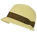 Cloche Bucket Bell Summer Sun Beach Bow Hat Natural with Brown Hatband