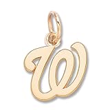 Washington Nationals 10K Yellow Gold Team Logo Pendant By Logoart