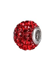 SilveRado(tm) BM001-6 Bling Razzle Dazzle Red Bead / Charm