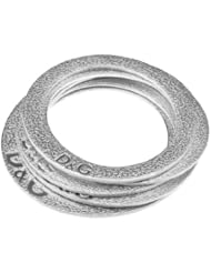 Womens Silver Tone Crackled Print Bangle Set