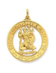 24k Gold-plated Sterling Silver St. Christopher Medal