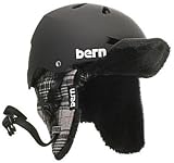 Bern Macon 09 Men's Snowboard Helmet - Matte Black w/ Plaid Hunter / Audio