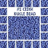 Bugle Beads Size 2 Czech Opaque (a full one hank pack) over 100 colors available individually!, Blue