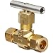 Parker V Series Brass Needle Valve, Inline, Hand Wheel, Needle Stem, A-Lok Compression Fitting