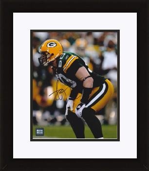 AJ Hawk Autographed Green Bay Packers 8x10 Photo - Custom Framed
