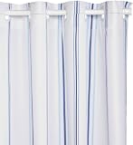 Shower Curtain Hookless Fabric w/Blue Stripes