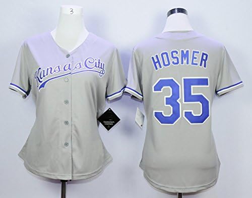 Kansas City Royals Women's #35 Eric Hosmer Baseball Jersey Gray XL