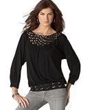 Apparel : Cha Cha Vente Lattice-Cutout Banded-Hem Top