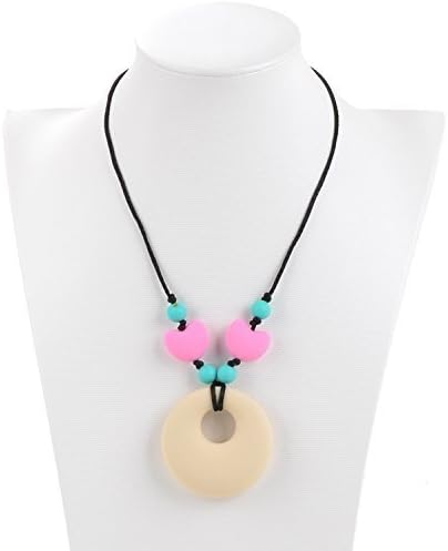 Bone Pendant Silicone Teether Necklace: Natural Pain Relief for Baby. Great for Nursing Moms and Shower Gifts!
